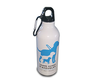 gourde blanche avec logo de l'association